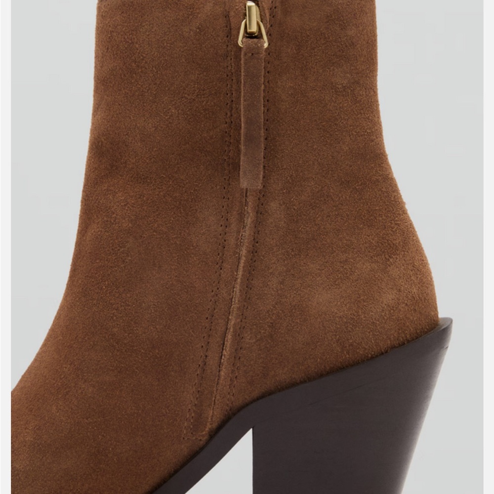Mango brown Suede block Heeled Boots - Picture 3 of 8